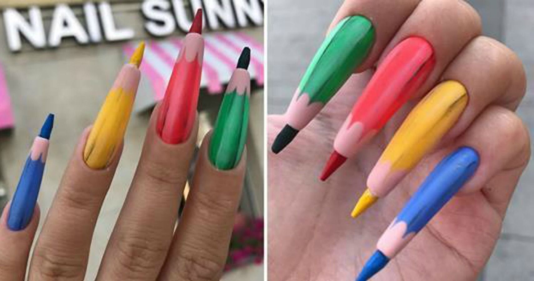 nail sunny pencil crayon nails