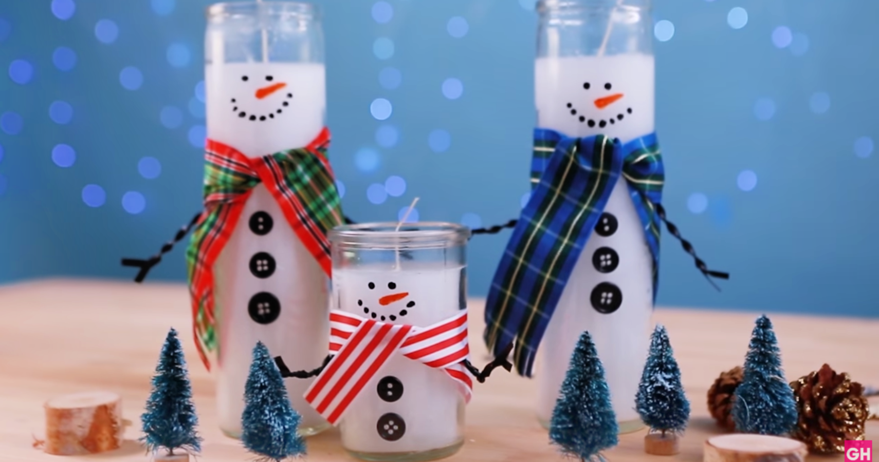 snowmen candles