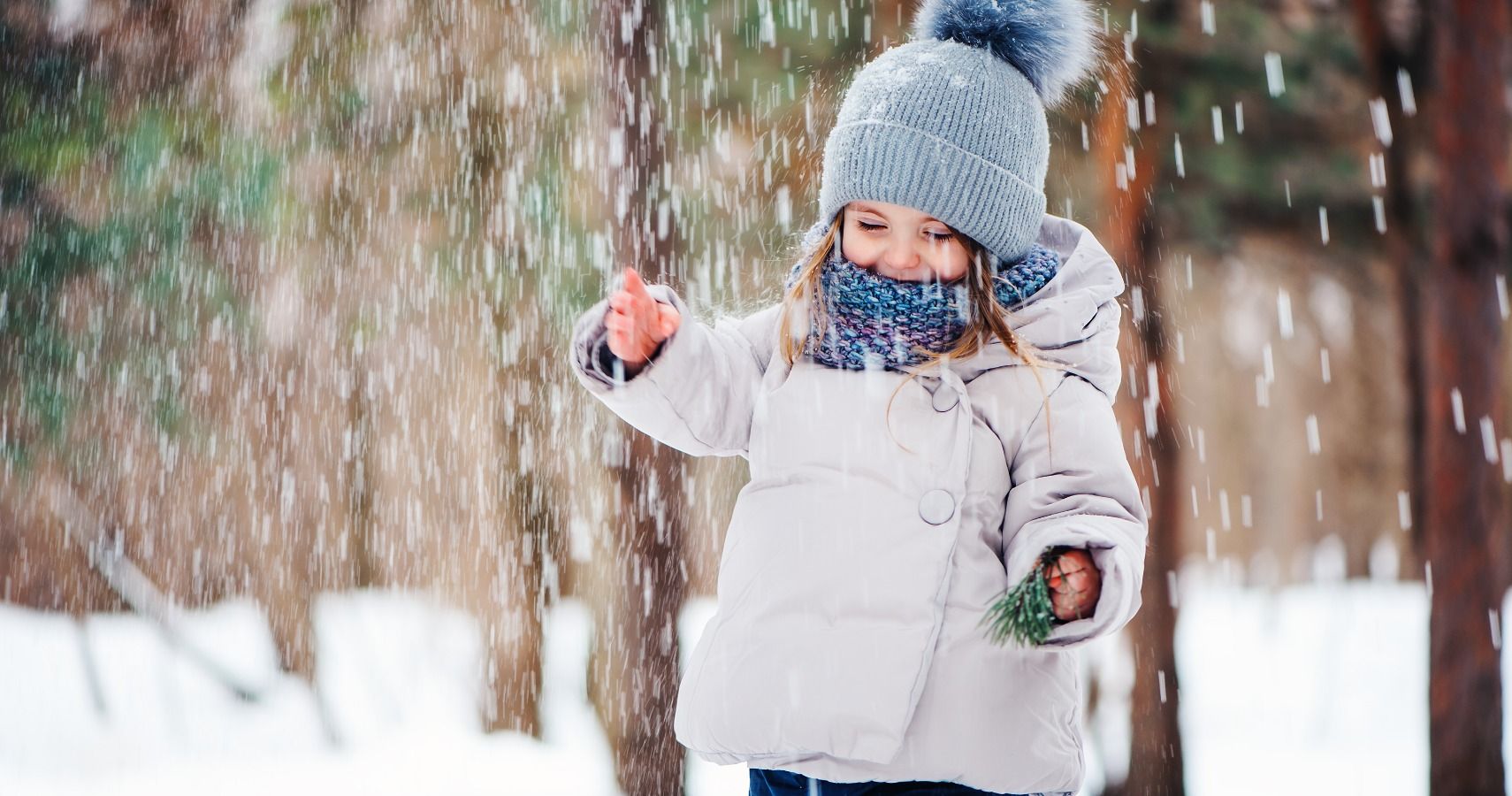 girl toddler in snow