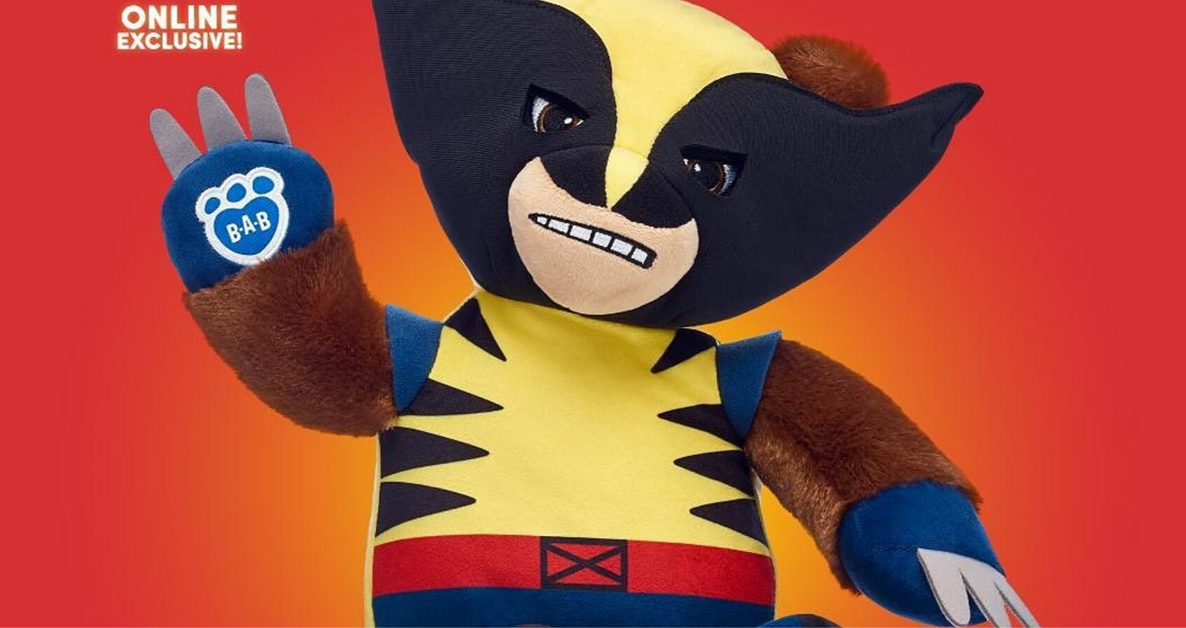Build A Bear Wolverine Bear Marvel X-Men NWT! 