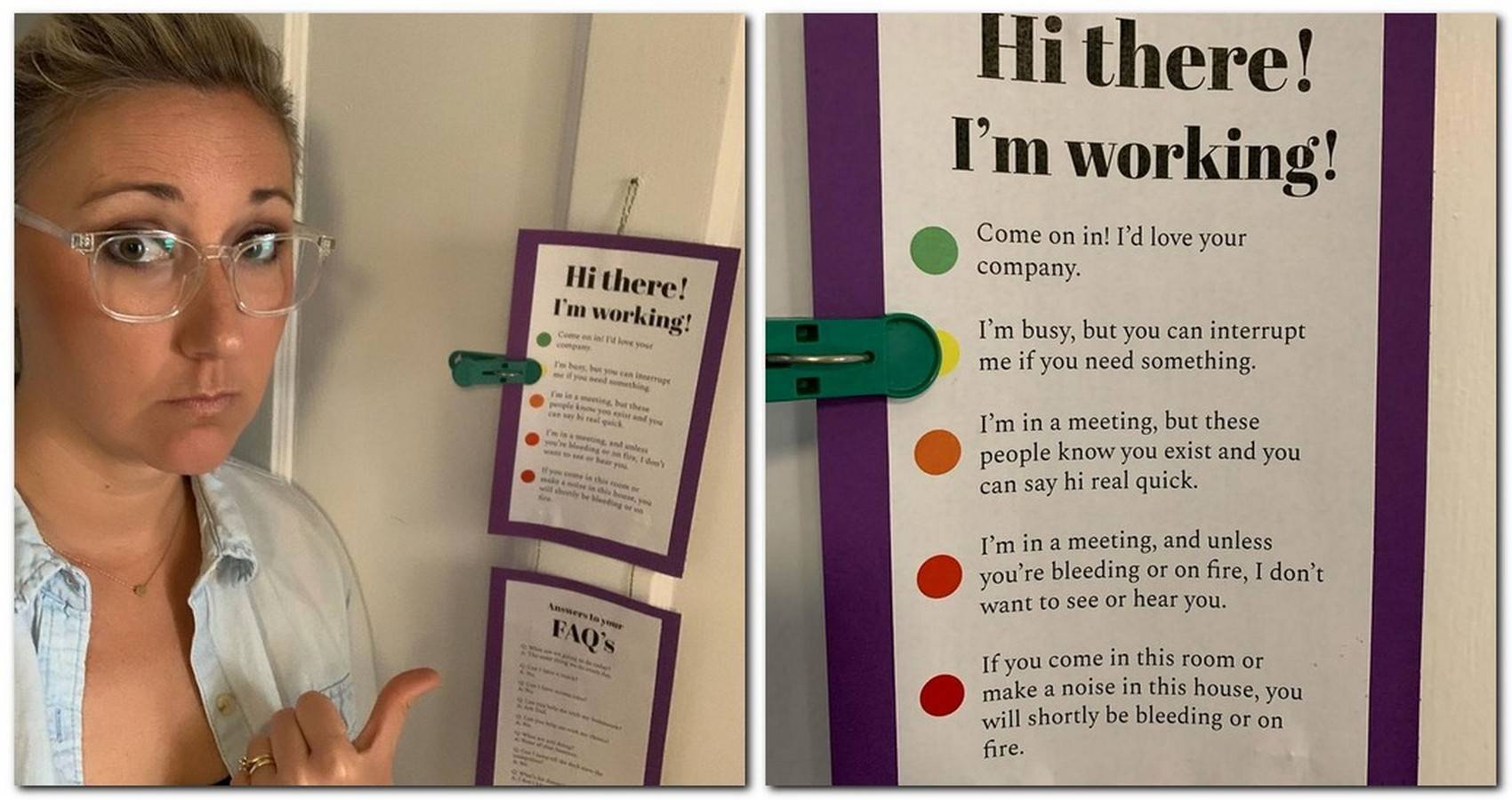 Mom S Door Sign Hack For Working From Home With Kids Has Gone Viral Mom S Door Sign Hack For Working From Home With Kids Has Gone Viral
