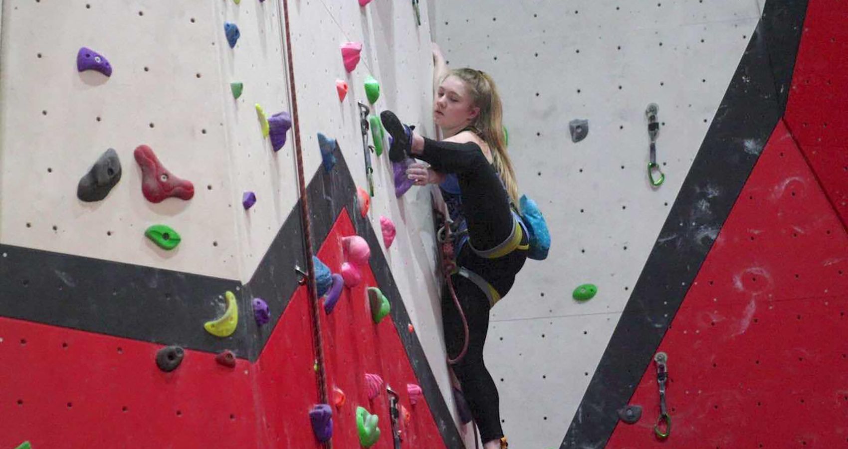 Erin Sloan climbing