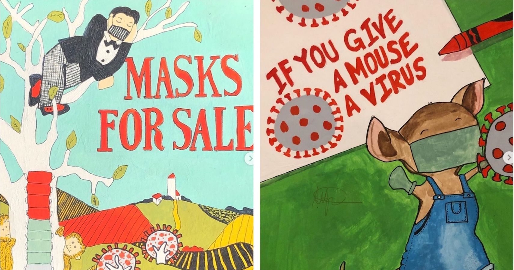 Mom Turns Kids' Book Covers Into CoronavirusThemed Scenes