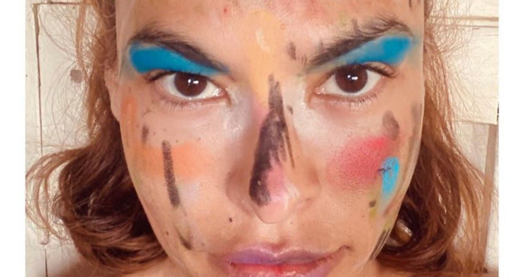 Eva Mendes With Face Full Of Color