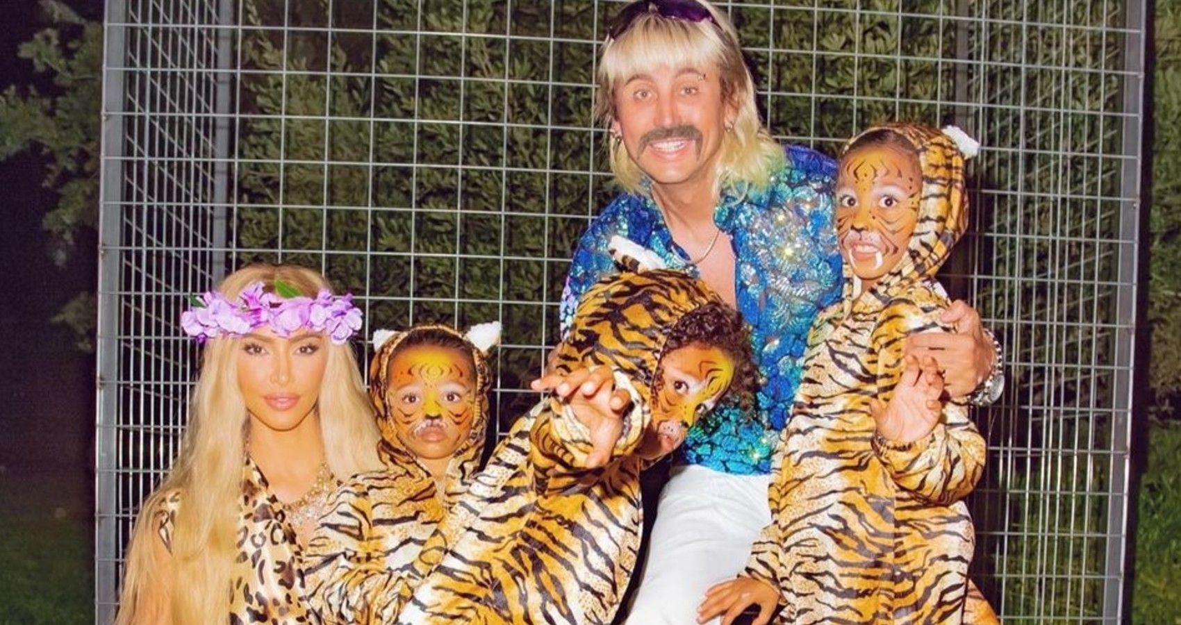 Kim Kardashian and family dressed up like Tiger King