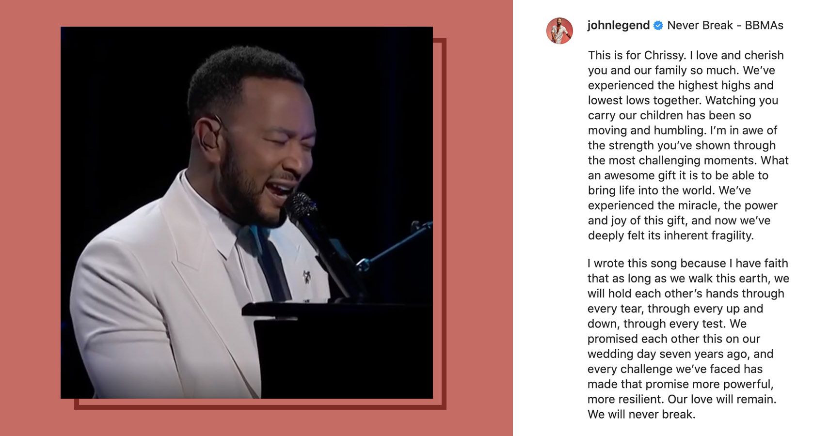 John Legend Posts Sweet Tribute To Wife Chrissy On Instagram
