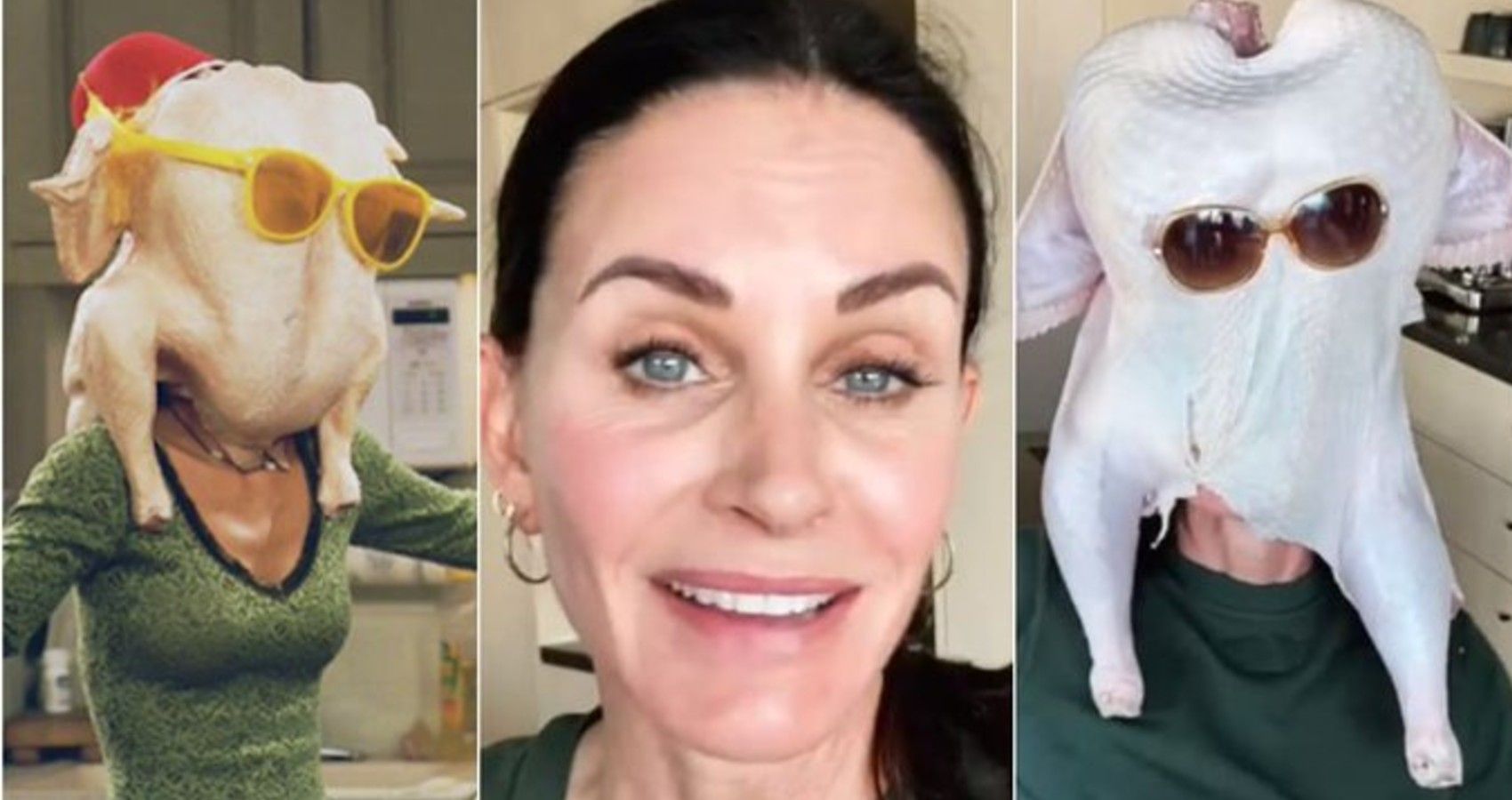 Courtney Cox Recreated Iconic 'Friends' Thanksgiving Moment With Turkey