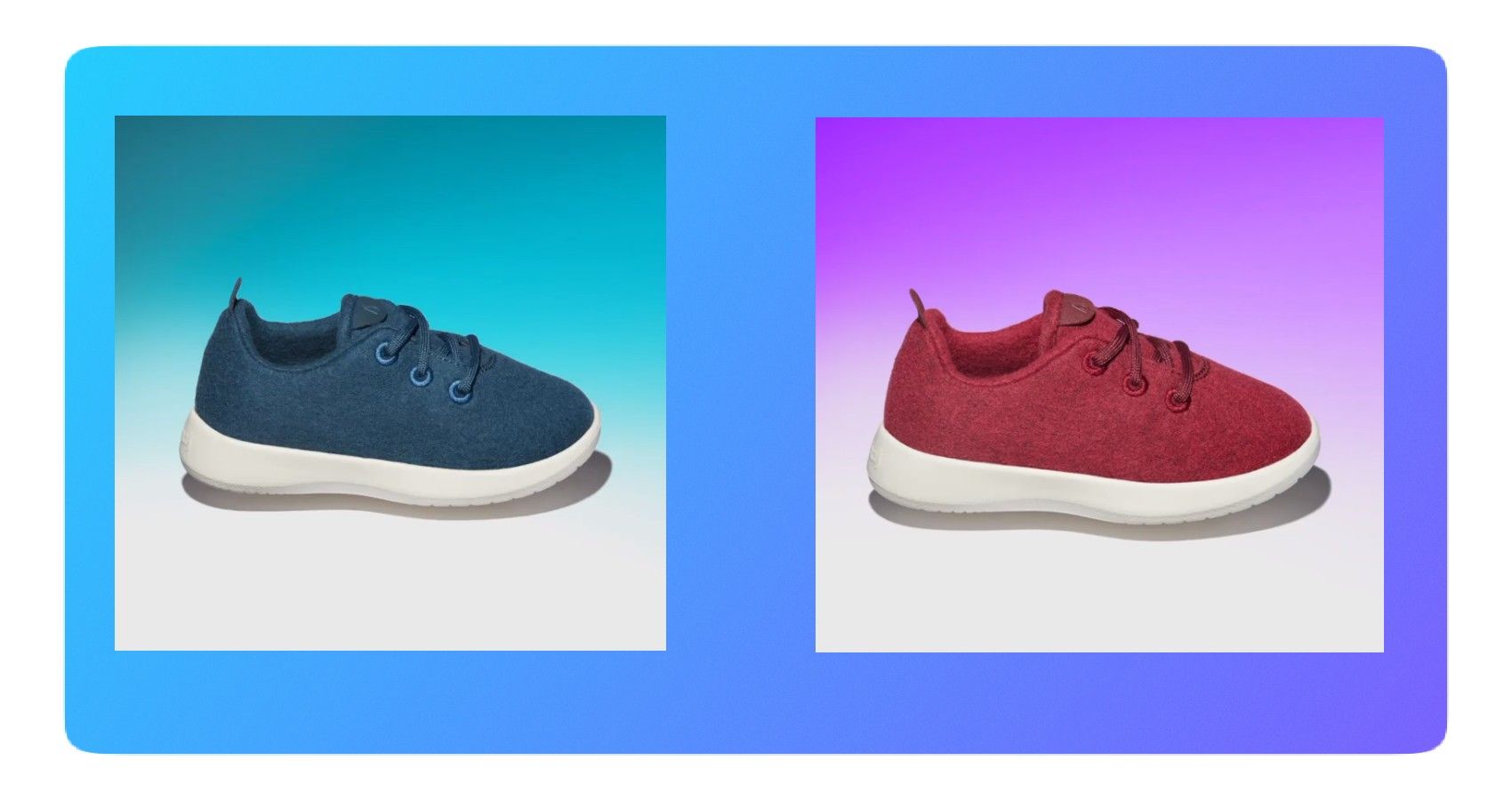 allbirds blue and red kids sneakers