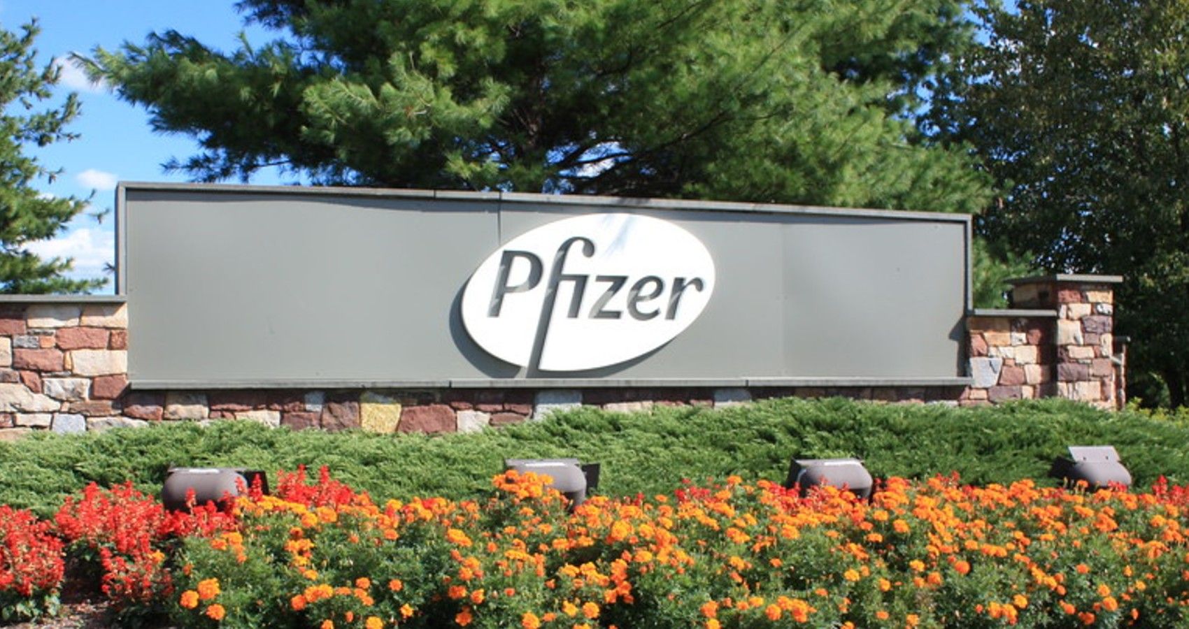 The outside sign for Pfizer