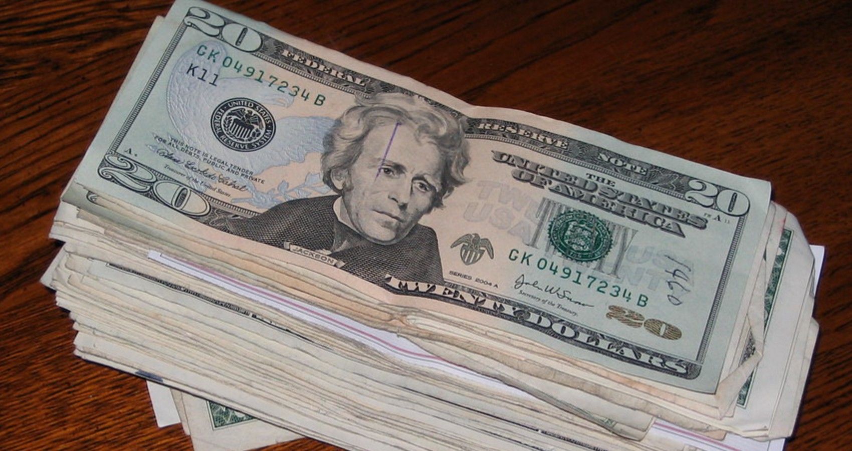 A Stack Of American Money Bills