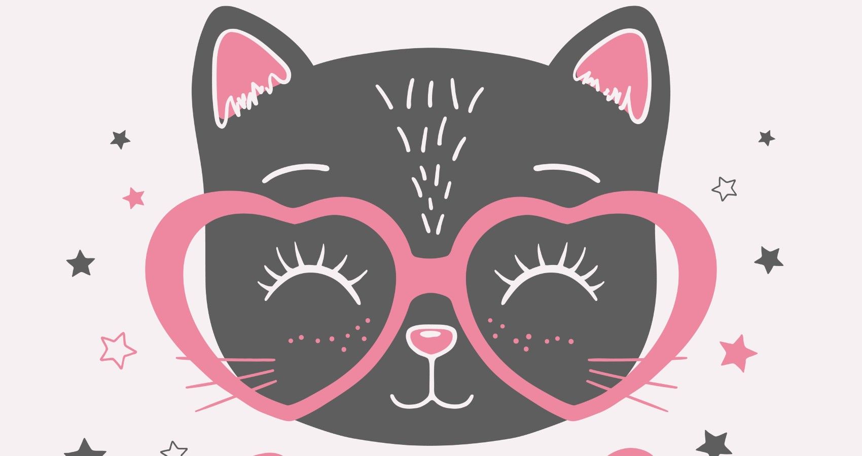 cartoon cat with glasses