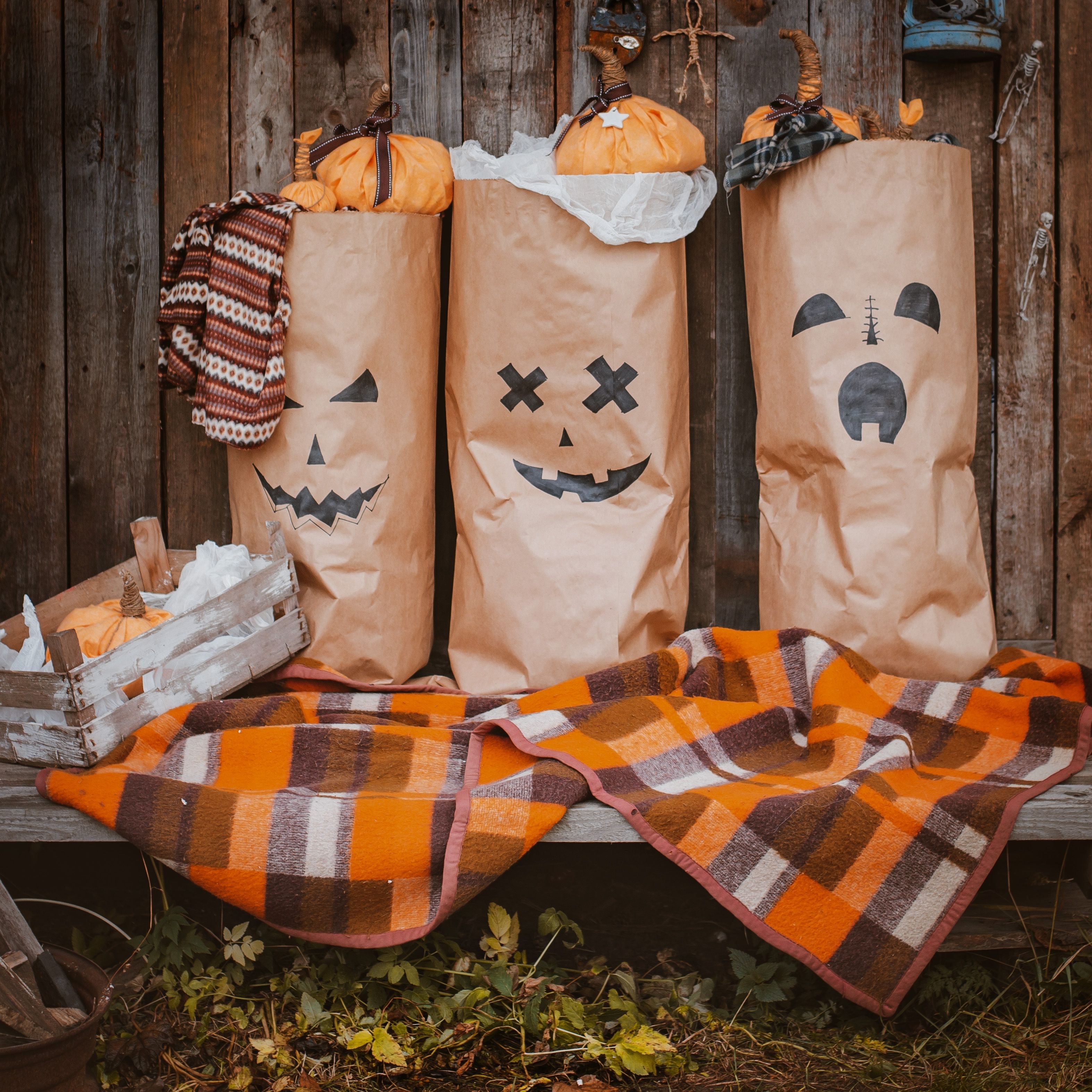 Halloween bags with pumpkins 