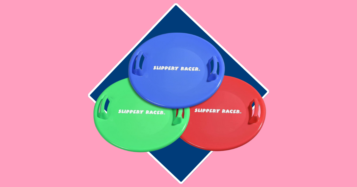 pink and blue background with a blue, green, red circle that says 