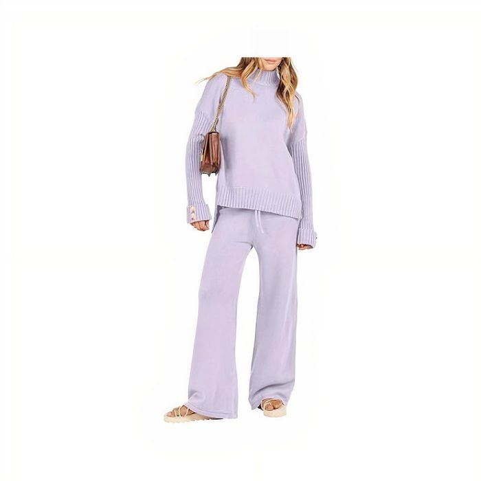 Mustard Knot Front Knit Loungewear Set - Lorelei